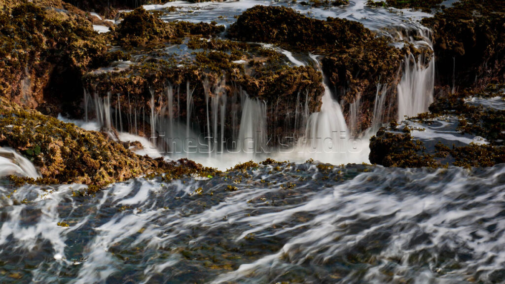 Long exposure Mini Waterfall Effect at Karang Bokor Sawarna Beach.