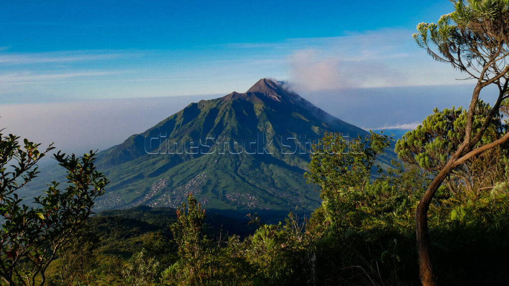 The natural beauty of Mount Merapi in the morning.