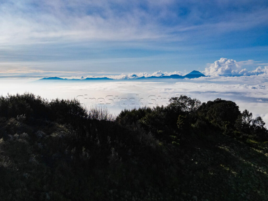 Mount Semeru and Mount Bromo, Indonesia active volcanoes.