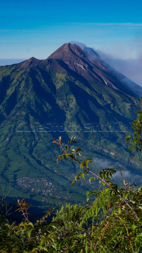 Mount Merapi Volcano Erupting Smoke Photo taken from the Mount Merbabu.
